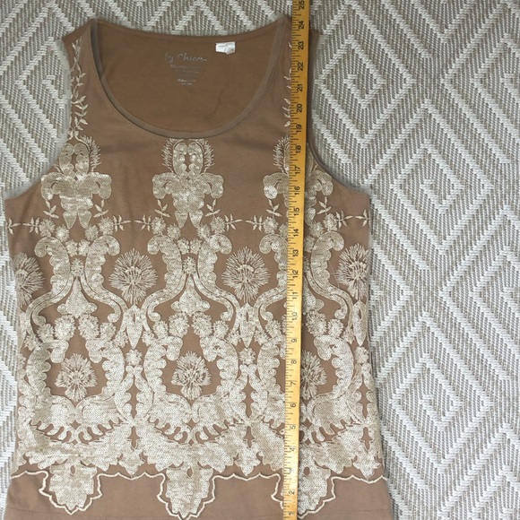 Chico's Lace Embroidered Sequin Embellished Tank - Picture 4 of 11